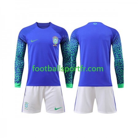 Tenue Brésil Enfant Exterieur World Cup 2022 Maillot de Foot ML